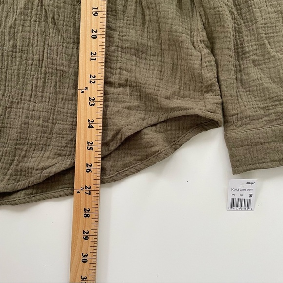 Grace + Karma Women's Olive Green Double Gauze Button Down Shirt Size 1X, NWT - Picture 7 of 7